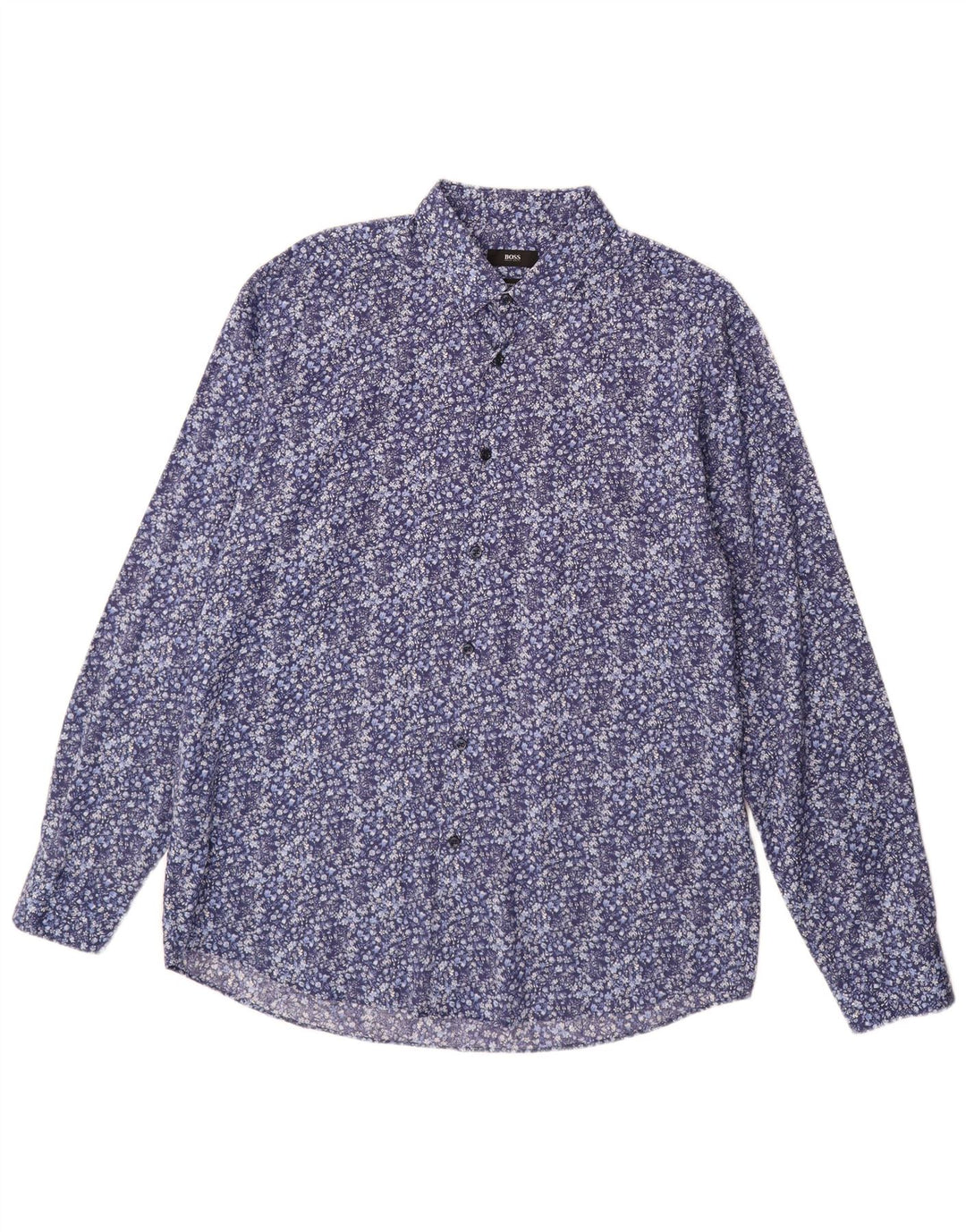 Koszula męska Hugo Boss o regularnym kroju, rozmiar 43 17 XL, niebieska bawełna w kwiaty