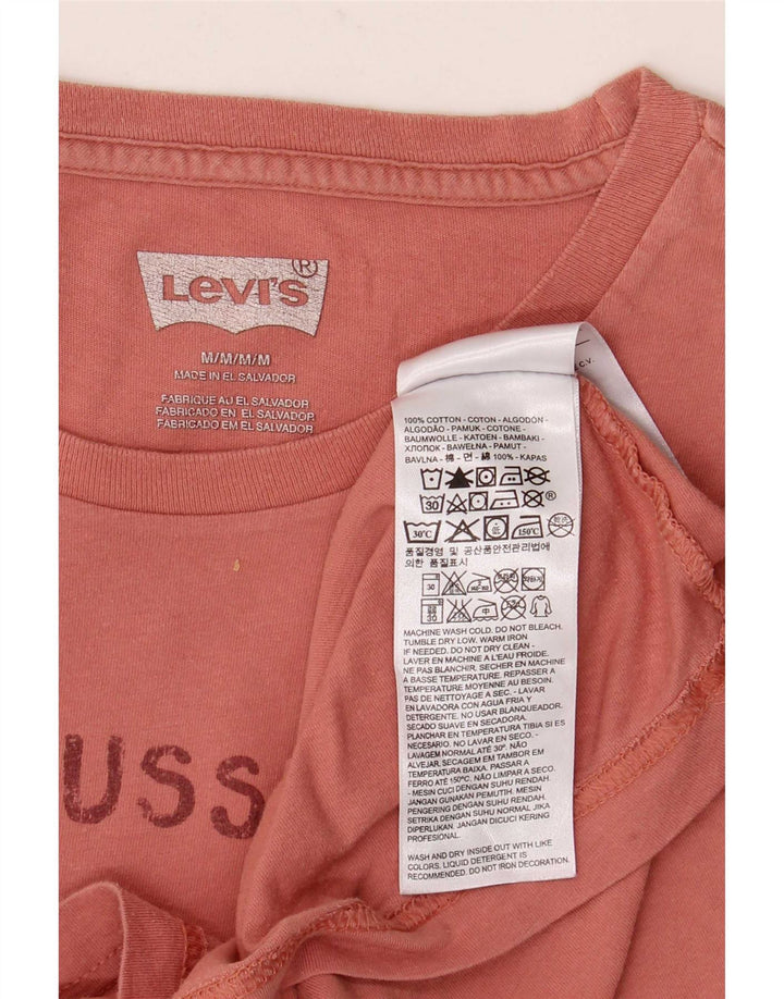 Męska koszulka z grafiką Levi's Top, średnia, różowa bawełna