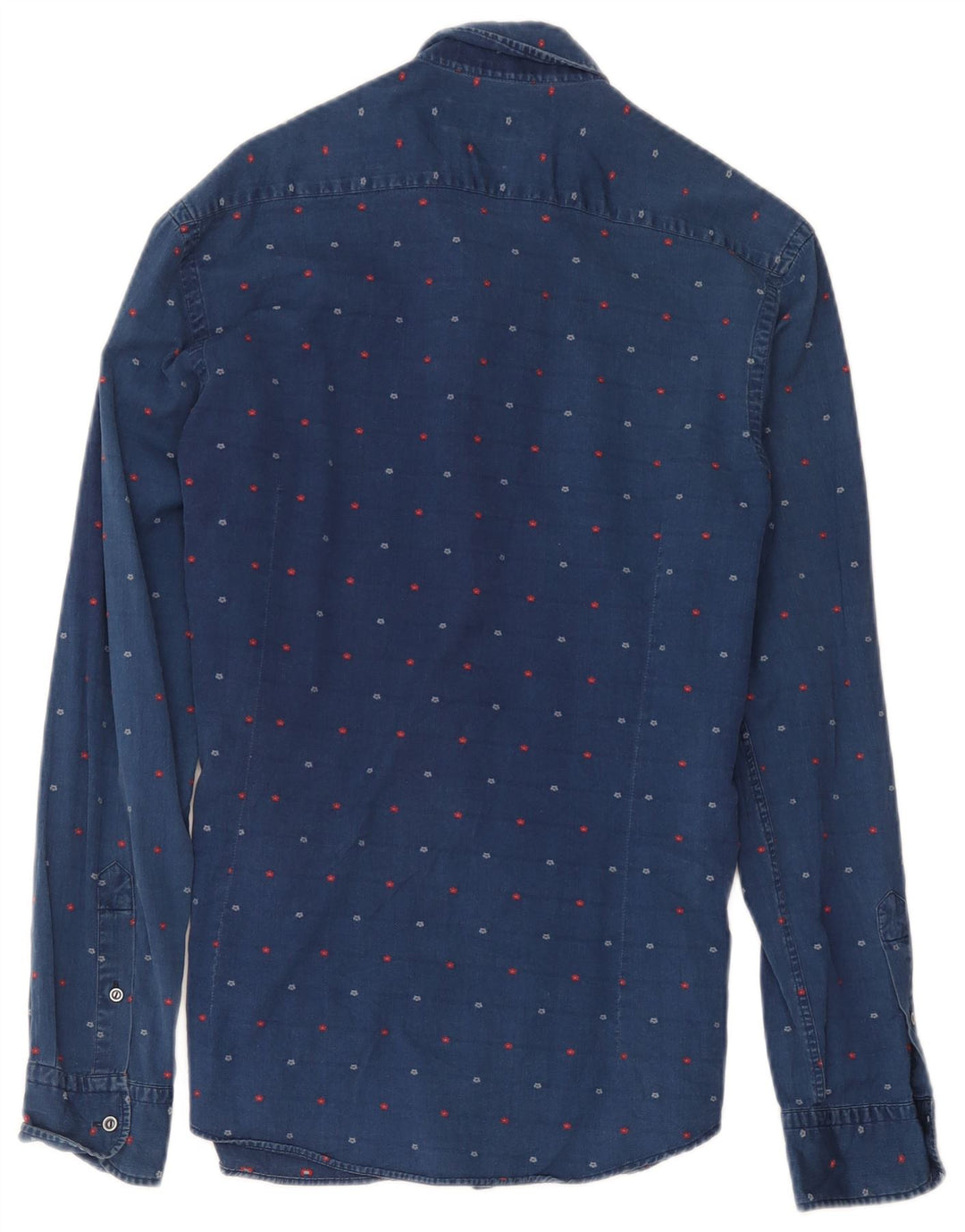 Męska koszula dżinsowa Massimo Dutti w kolorze średniego granatu w kwiaty