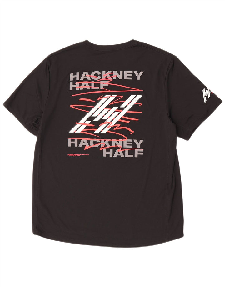 Męski T-shirt Nike Dri Fit z grafiką, duży, czarny poliester
