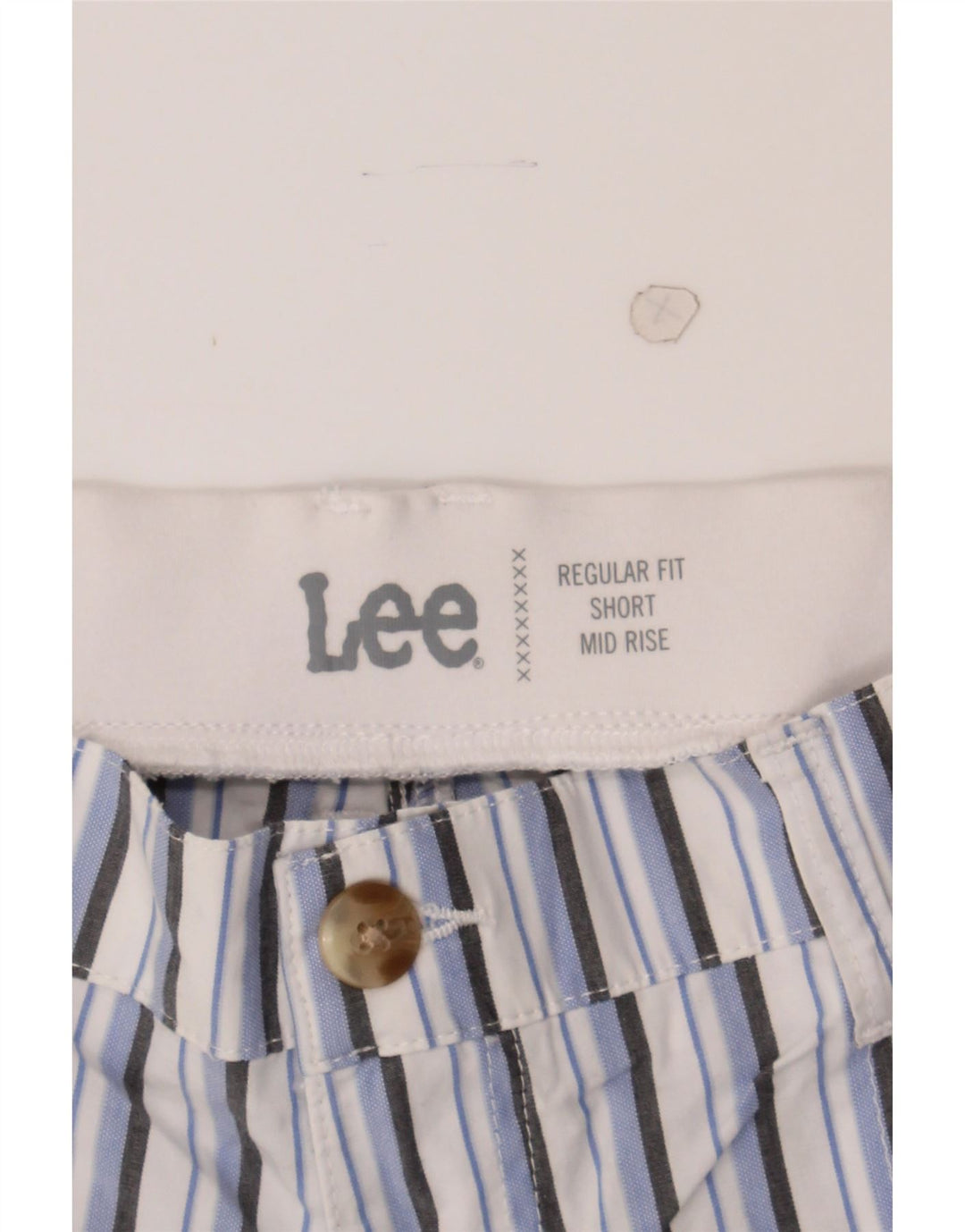 LEE Womens Mid Rise Regular Fit Cargo Shorts US 12 Large W36  Blue Striped Vintage Lee and Second-Hand Lee from Messina Hembry 
