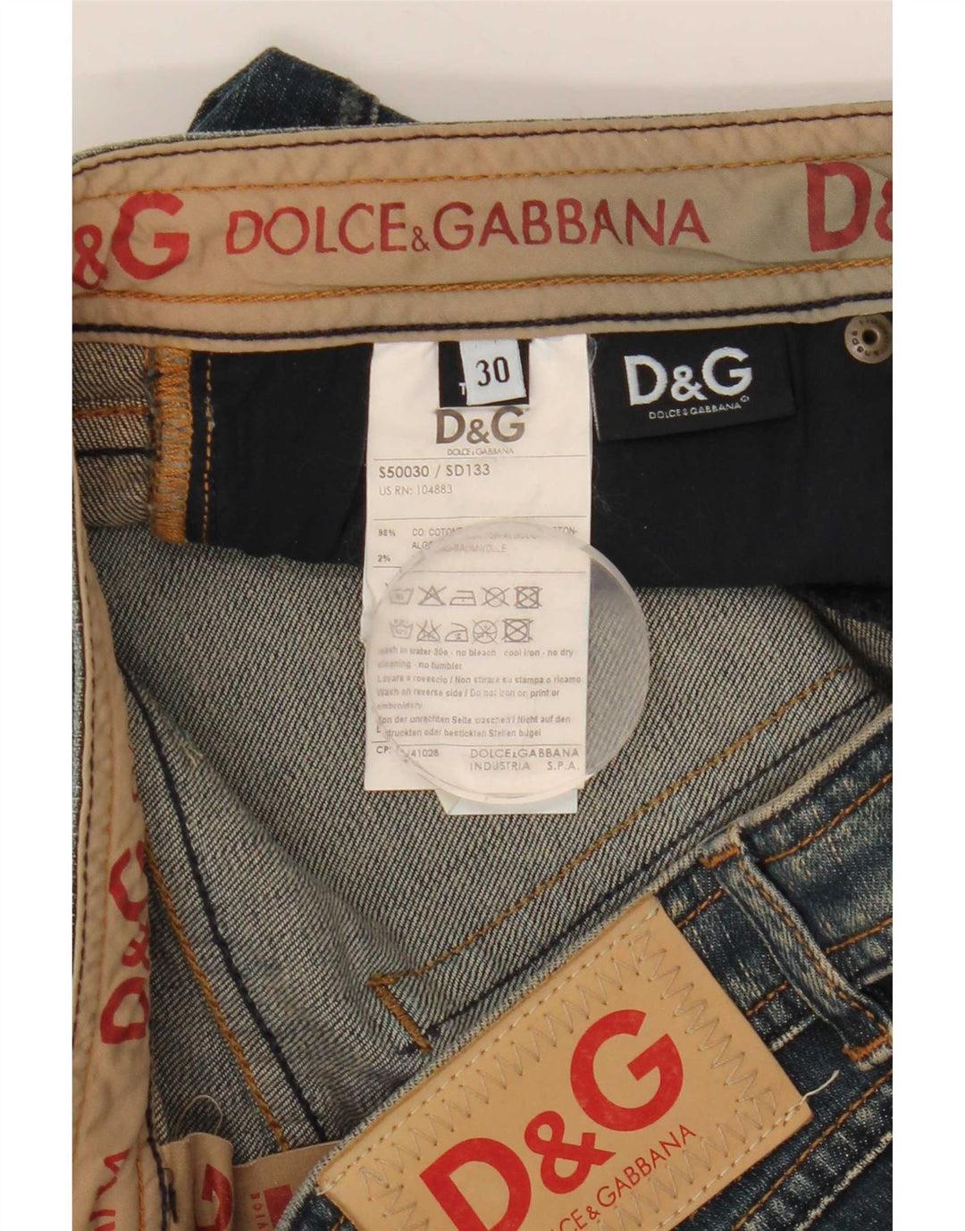 Damskie jeansy Bootcut Dolce & Gabbana W30 L30 Niebieskie bawełniane