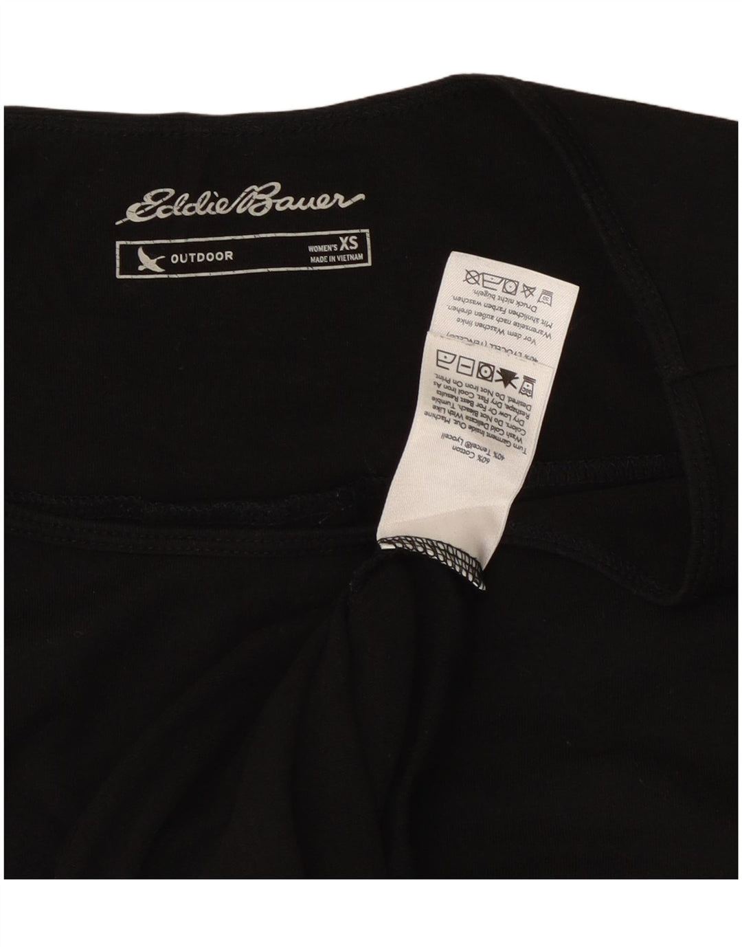 Damska koszulka oversize EDDIE BAUER Top UK 6 XS, czarna bawełna