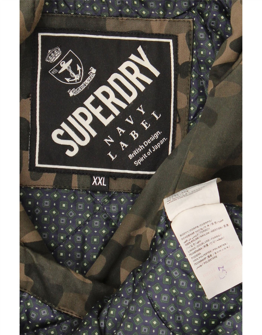 Męska kurtka użytkowa SUPERDRY UK 44 2XL Khaki, nylon w kamuflażu