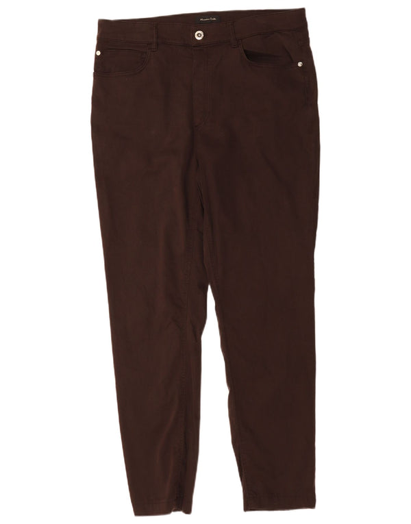 Damskie spodnie typu slim casual Massimo Dutti EU 44 XL W34 L27 Brązowa bawełna
