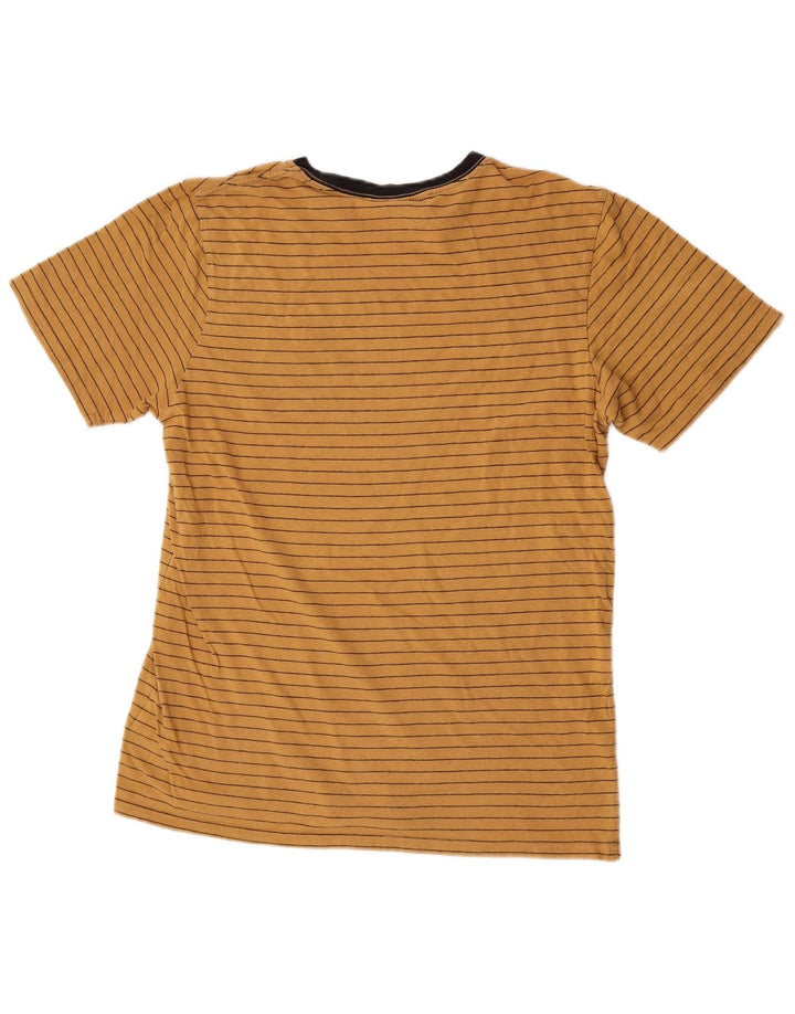 T-shirt męski Volcom Top, średni, żółty, bawełniany w paski
