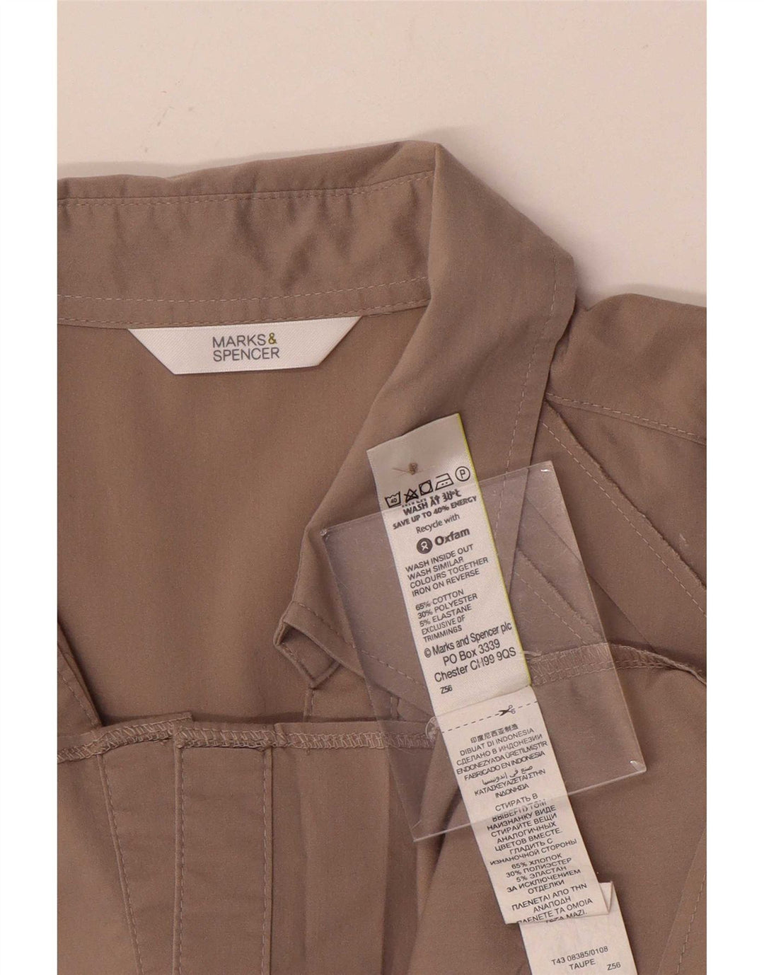 Damska bluzka koszulowa Marks & Spencer UK 18 XL, szara bawełna