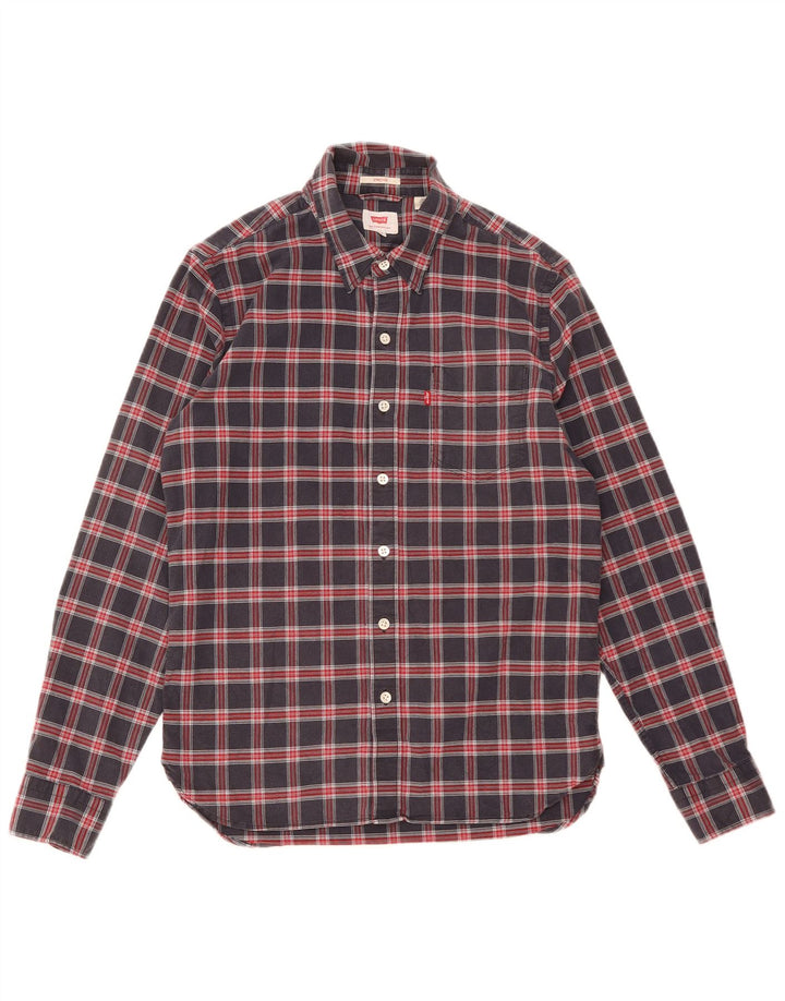 Koszula męska Levi's, mała, bawełniana w granatową kratkę