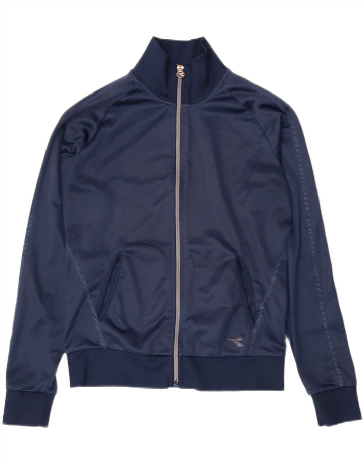 DIADORA Mens Tracksuit Top Jacket Small Navy Blue Polyester Vintage Diadora and Second-Hand Diadora from Messina Hembry 