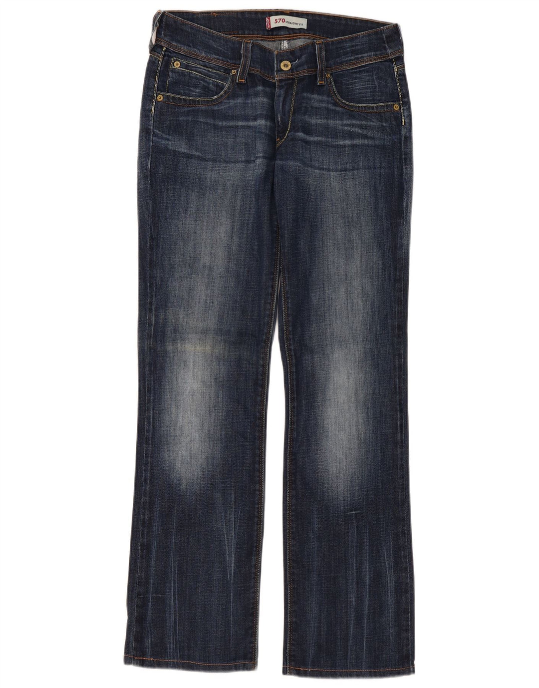 Damskie dżinsy Levi's 570 Straight W31 L31 Granatowa bawełna