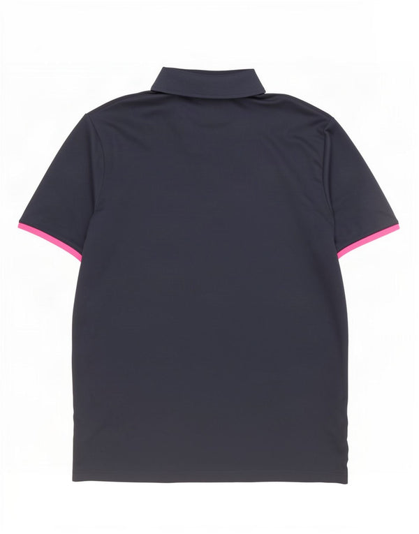 Męska koszulka polo Adidas XL, granatowa, z blokami kolorów, poliester
