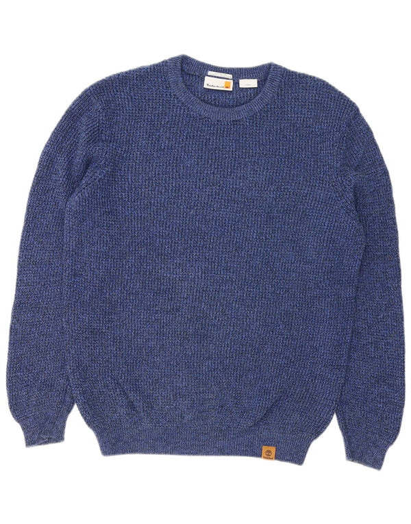 Męski sweter Timberland z okrągłym dekoltem, średnioniebieski, bawełniany