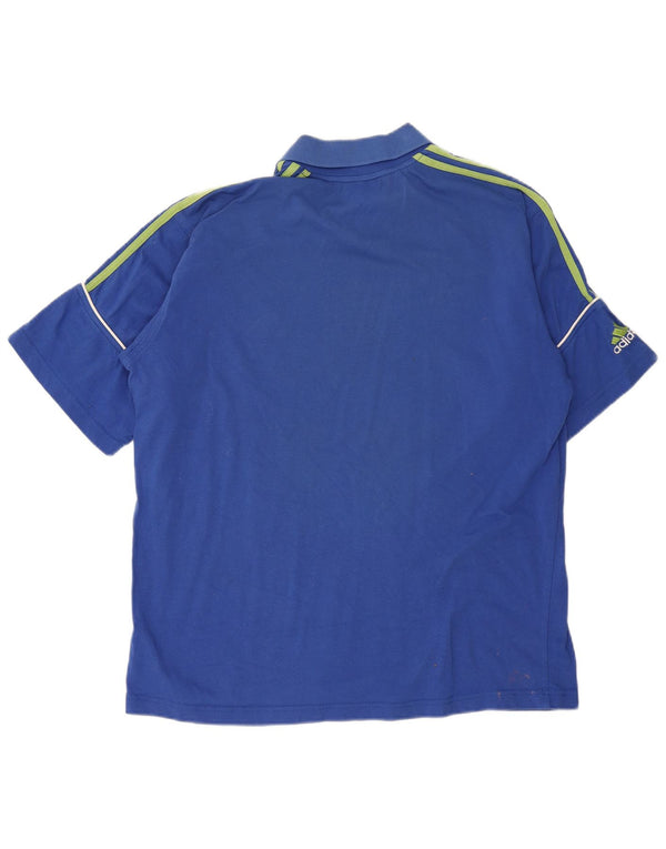 Męska koszulka polo Adidas UK 44/46, duża niebieska bawełna