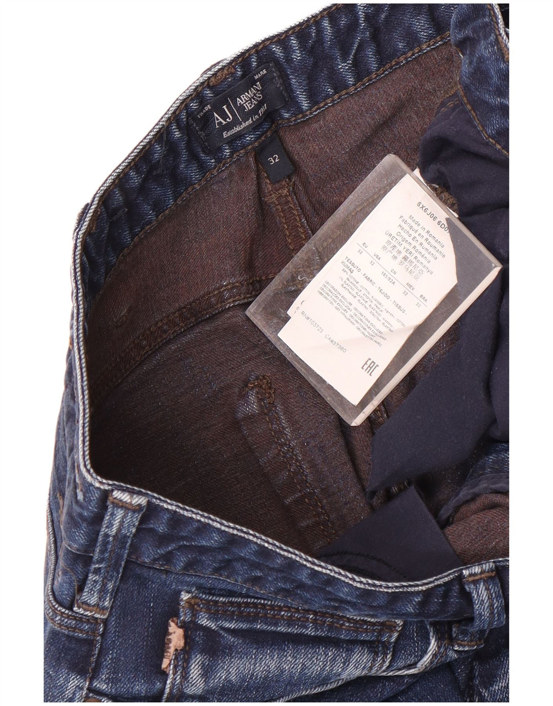 Męskie jeansy Armani Slim W32 L32 Granatowa bawełna