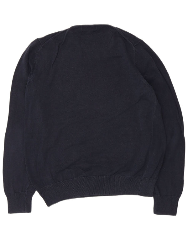 Marks & Spencer Męski sweter z okrągłym dekoltem, duży, granatowy, bawełniany