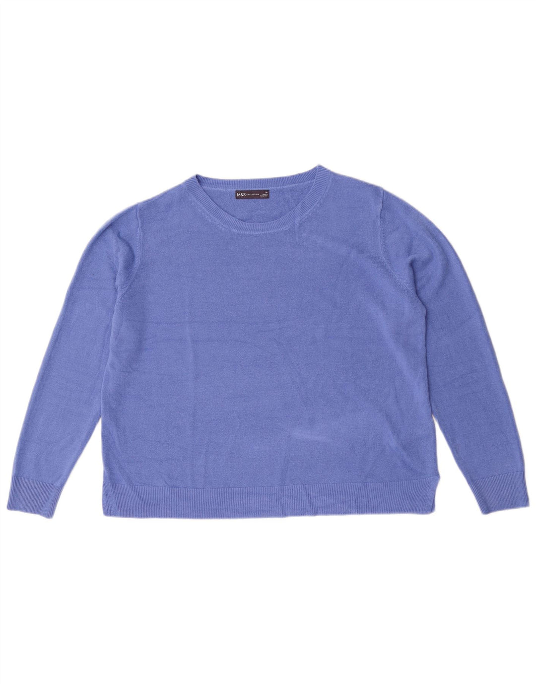 Marks & Spencer Damski sweter z okrągłym dekoltem UK 20 2XL Niebieski