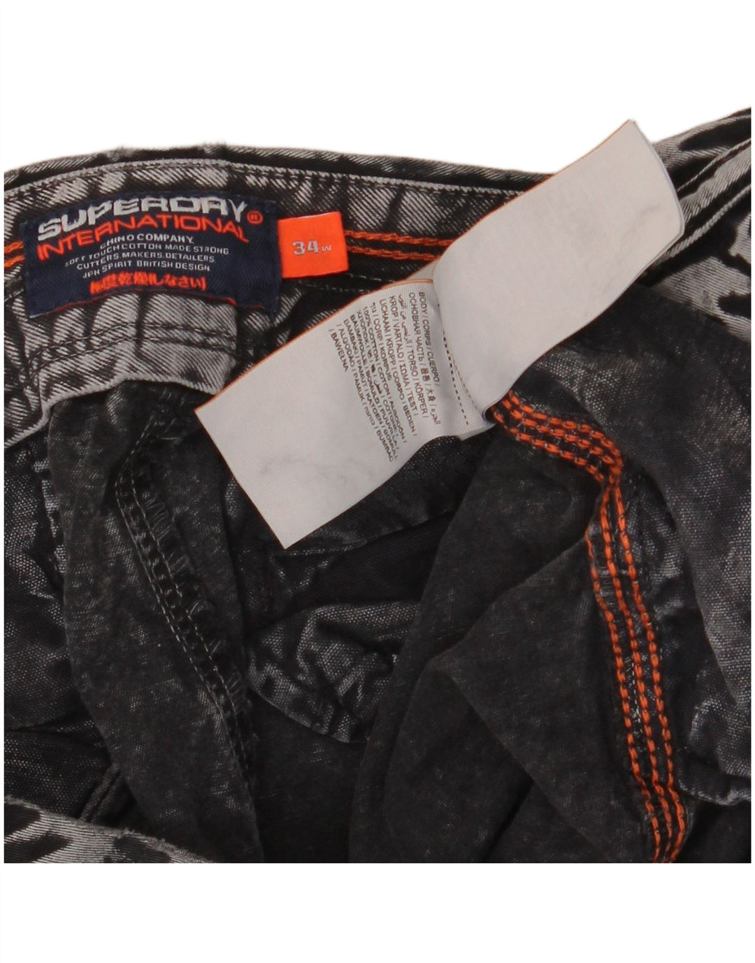 Męskie spodenki jeansowe Superdry W34, duże, szare, bawełniane