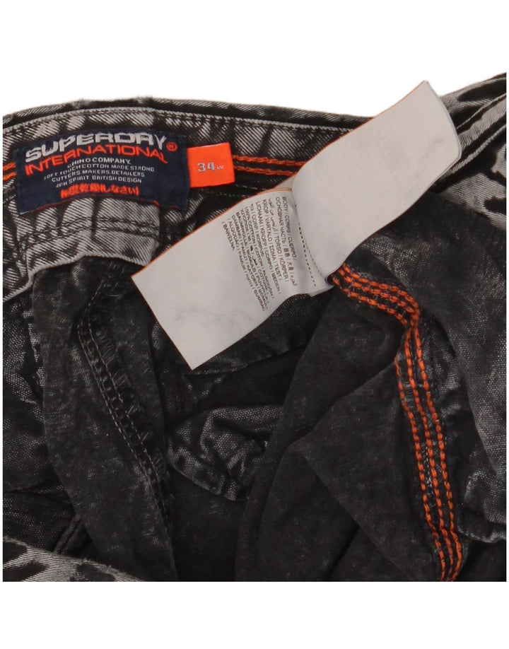 Męskie spodenki jeansowe Superdry W34, duże, szare, bawełniane