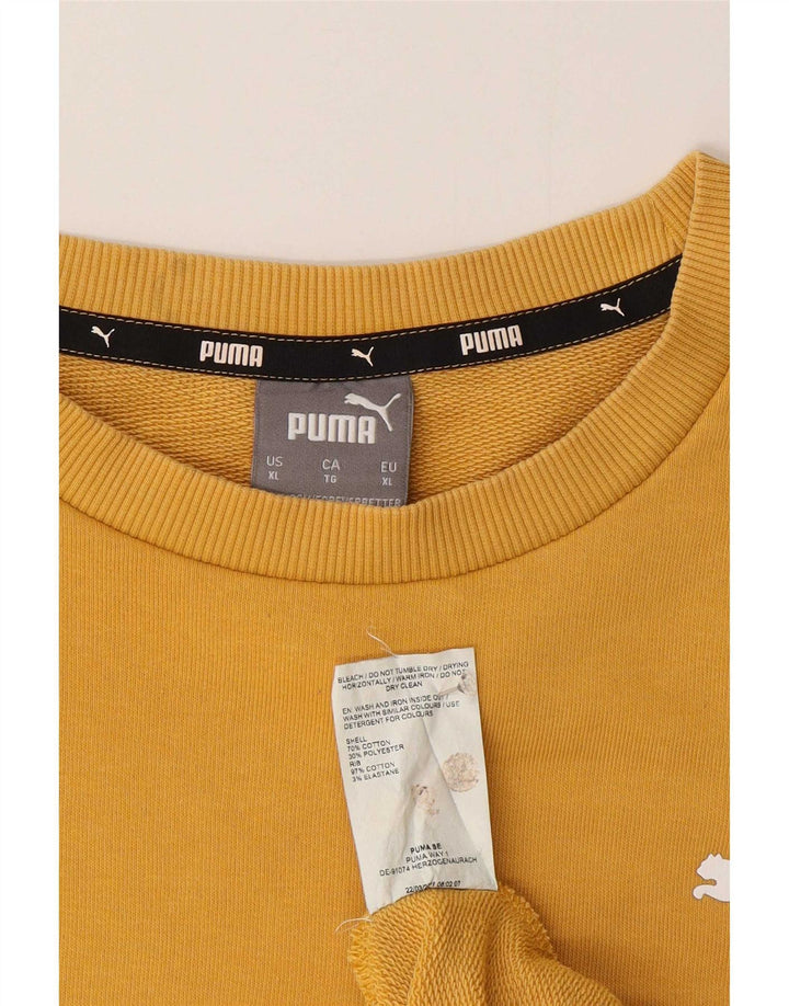 Męska bluza puma o regularnym kroju, XL, żółta, bawełniana