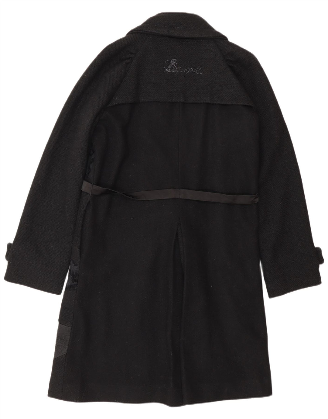Desigual damski płaszcz EU 44 XL, czarna, wełniana w kwiaty