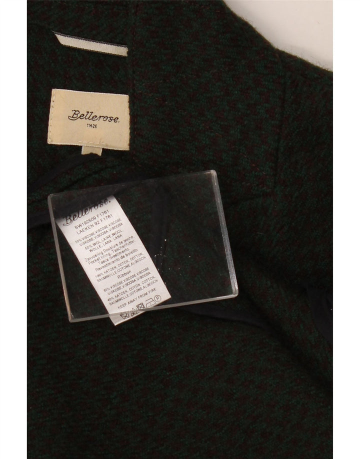 BELLEROSE Płaszcz damski US 2 XS Khaki Wełna w pepitkę