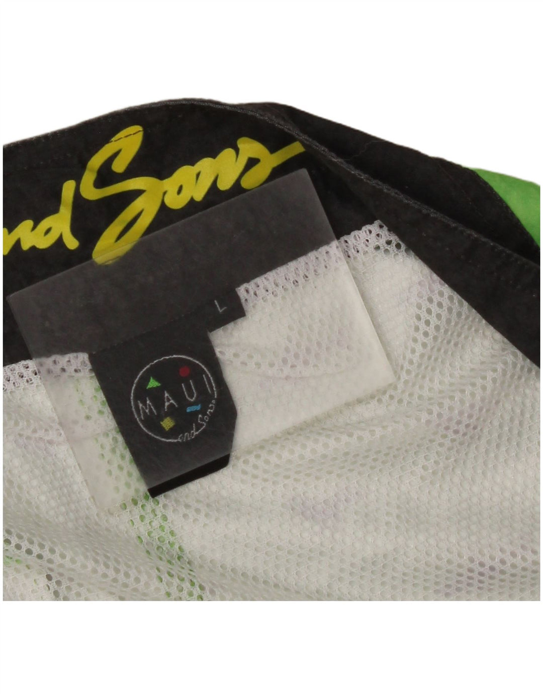 Męskie spodenki kąpielowe MAUI AND SONS z grafiką, średniej wielkości, zielone, bawełniane