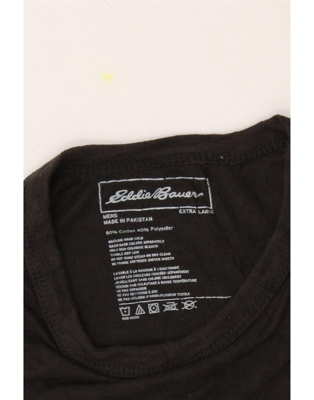 EDDIE BAUER Mens T-Shirt Top XL Black Cotton Vintage Eddie Bauer and Second-Hand Eddie Bauer from Messina Hembry 