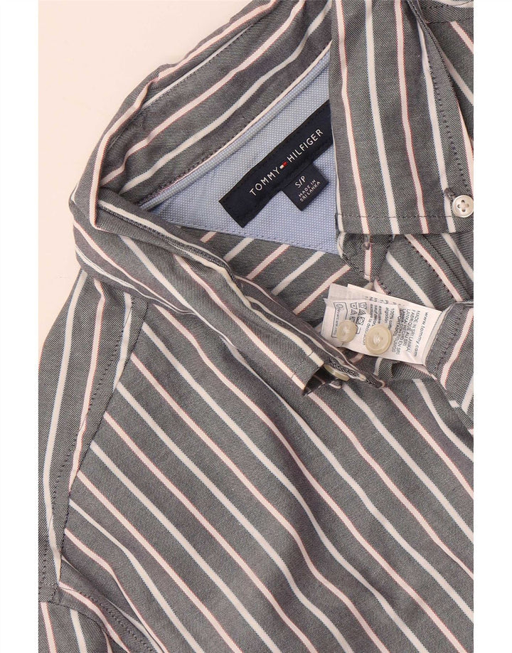 Koszula męska Tommy Hilfiger, mała, szara, bawełniana w prążki
