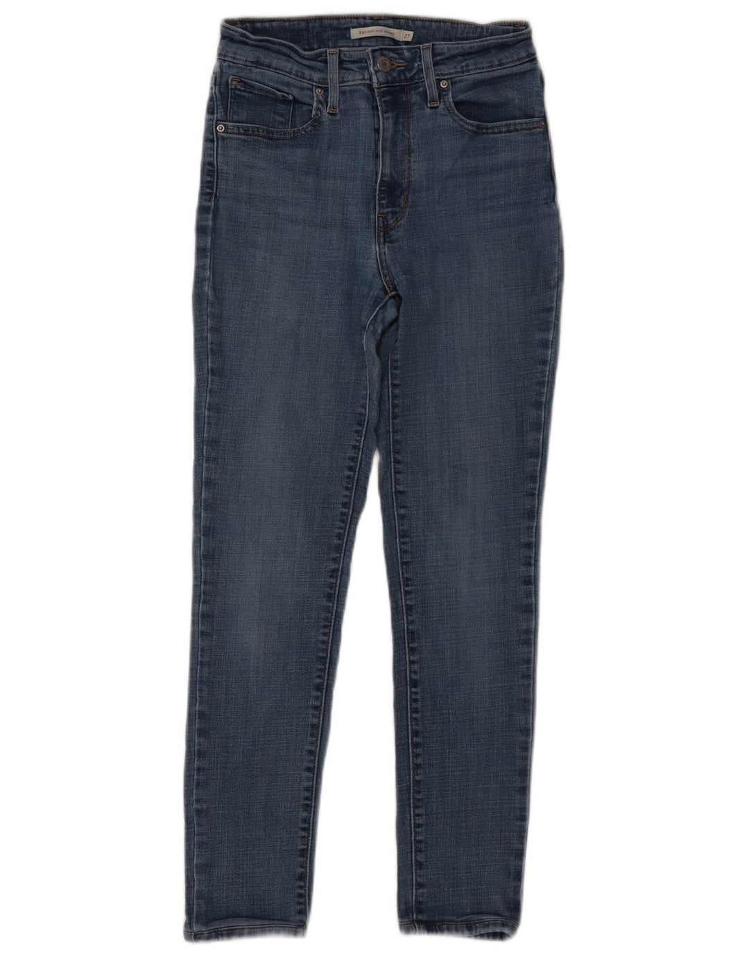Damskie jeansy LEVI'S 721 z wysokim stanem W27 L27 Niebieska bawełna