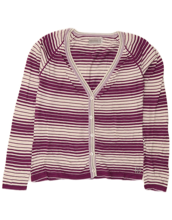 Sweter damski Sergio Tacchini UK 12, bawełna w średnie fioletowe paski