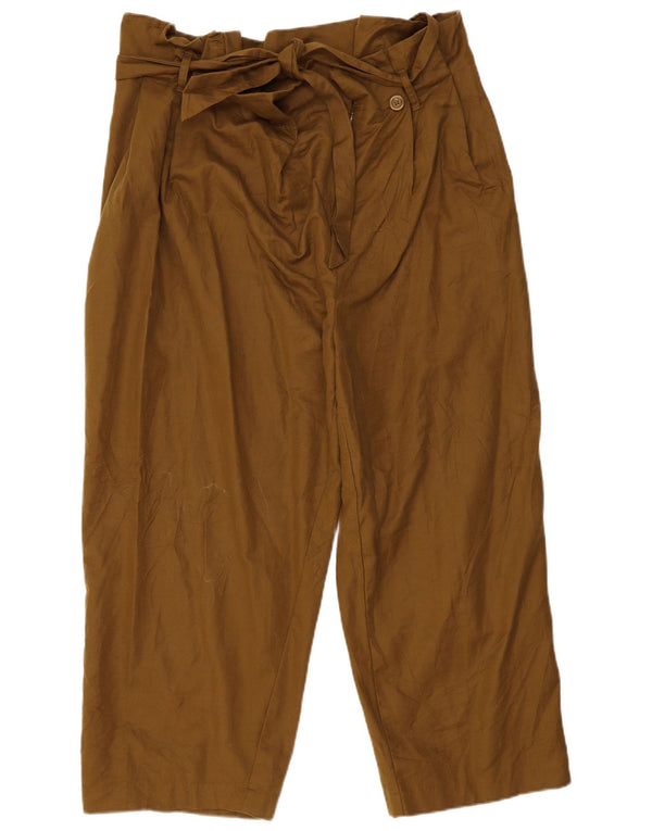 Damskie, przycięte spodnie ZARA z wysokim stanem, XL W32 L25 Khaki