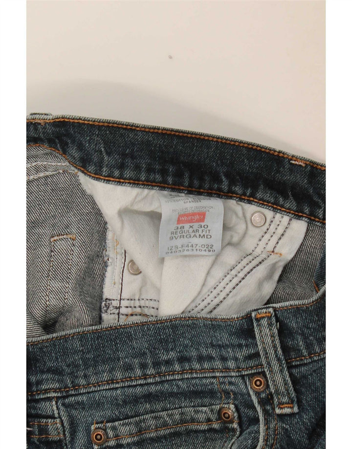 Męskie dżinsy Wrangler o prostym kroju W38 L30, niebieska bawełna