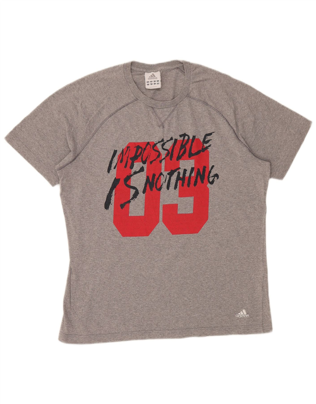 Męska koszulka z grafiką ADIDAS Top UK 40/42 Średnia szara bawełna