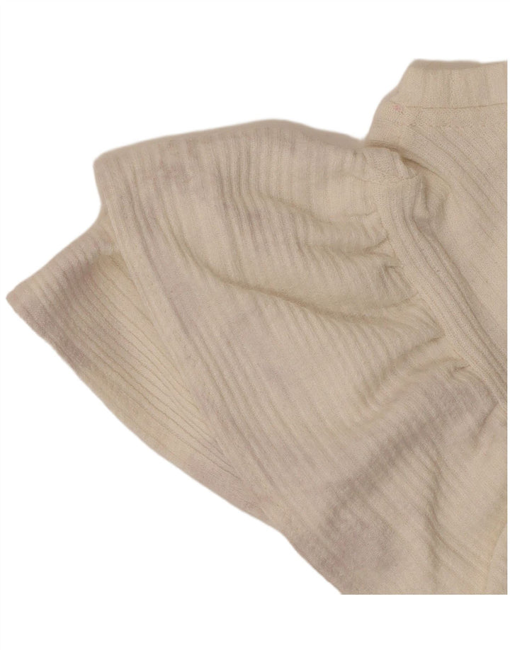 Damska krótka bluzka Zara UK 14, duży, złamany biały poliester