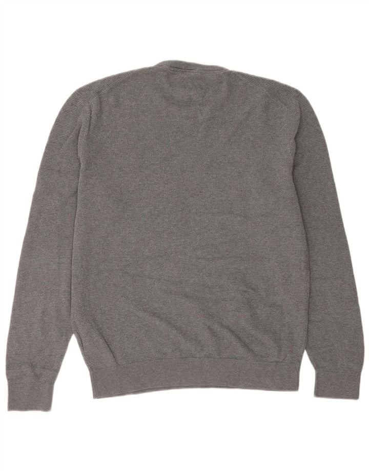 Lerros Męski sweter z okrągłym dekoltem XL, szara bawełna