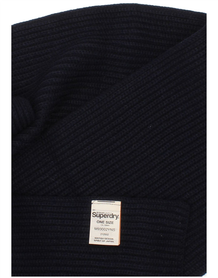 Superdry męski szalik z dzianiny w kształcie prostokąta, jeden rozmiar, granatowy, akrylowy, klasyczny
