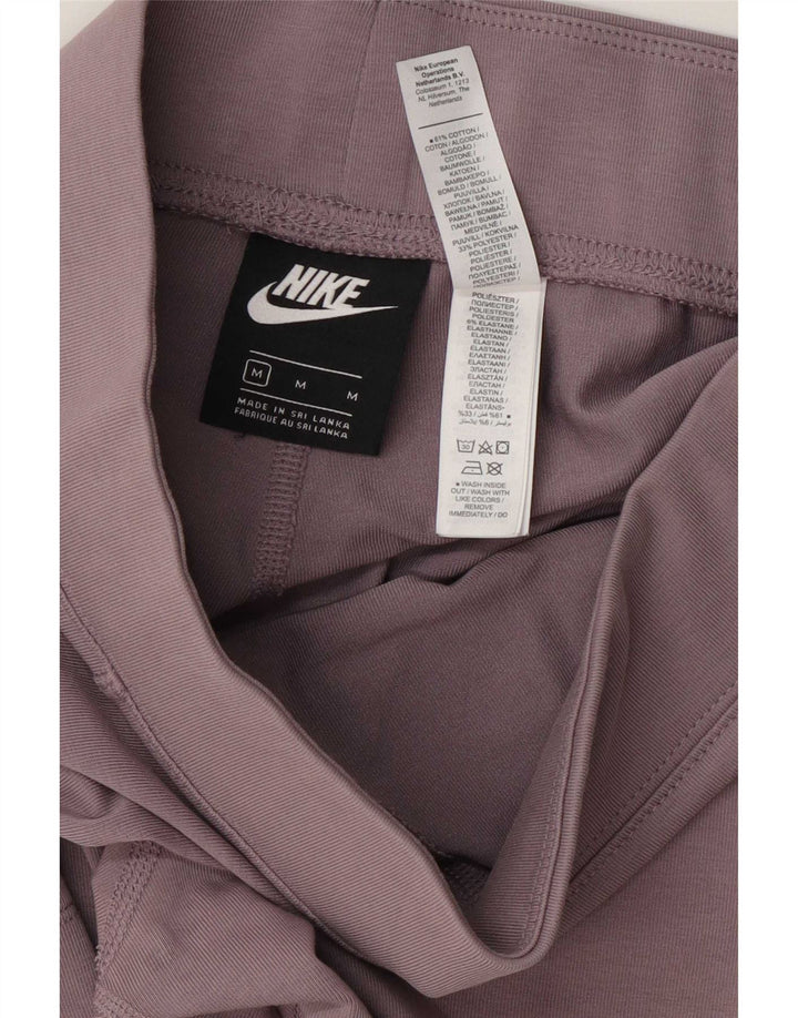 Nike Womens Graphic Leggings UK 12 Medium Grey Cotton