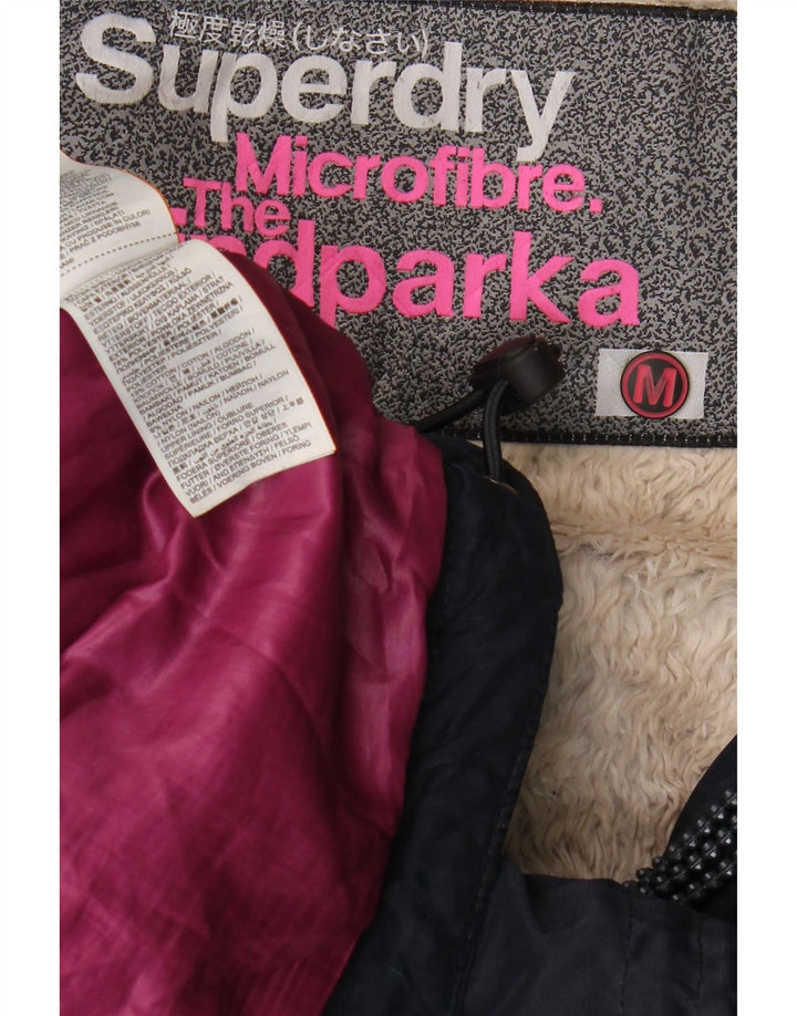 Damska kurtka parka z kapturem Superdry Windparka UK 14, średni granat