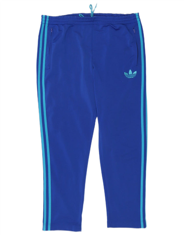 Męskie spodnie dresowe Adidas, średni niebieski poliester