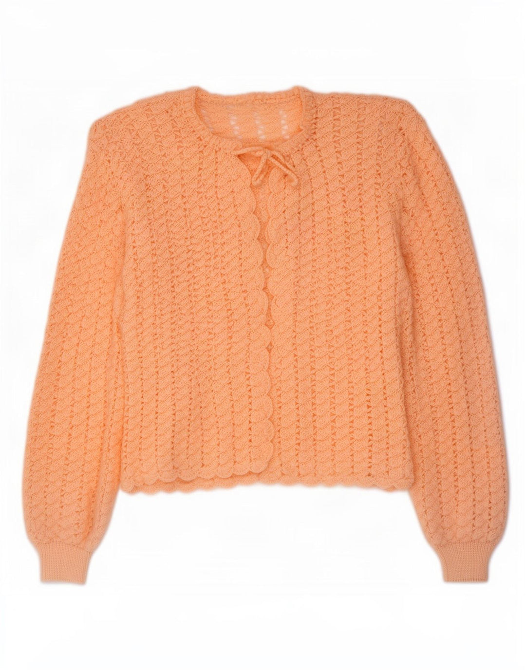 Sweter damski w stylu vintage na szydełku, UK 14, średni róż