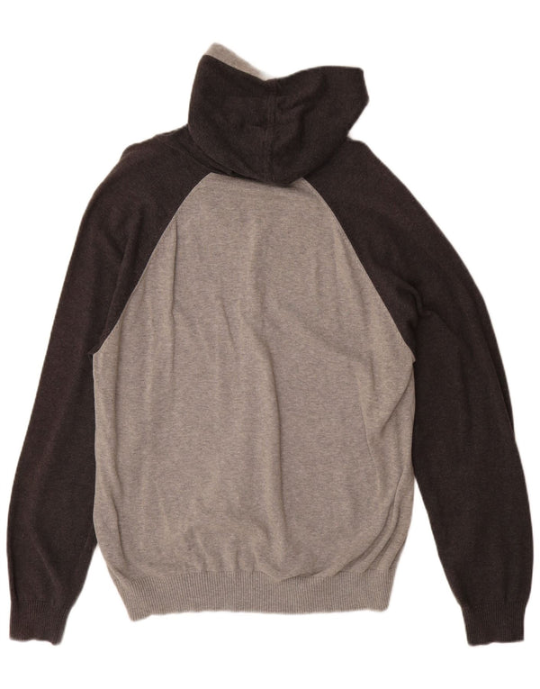 CALVIN KLEIN JEANS Męski sweter rozpinany z kapturem XL, szara, bawełniana w bloki kolorów