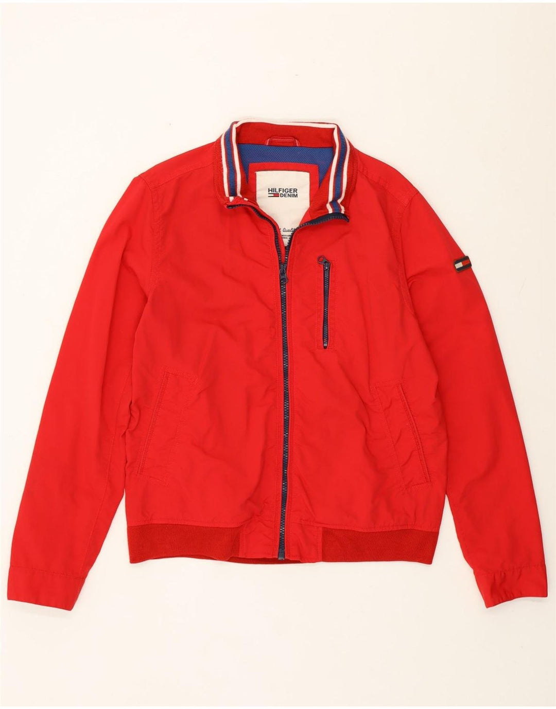 Męska kurtka bomberka Tommy Hilfiger UK 40, duża, czerwona nylonowa