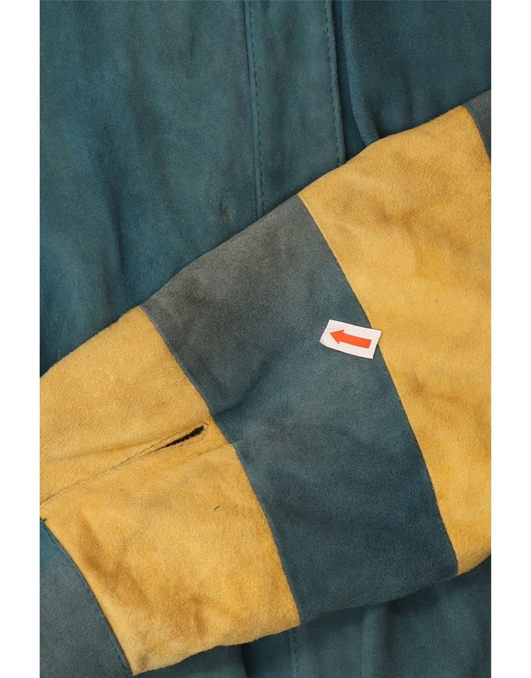 Damska kurtka bomberka w stylu vintage EU 36, mała, zielona, z blokami kolorów