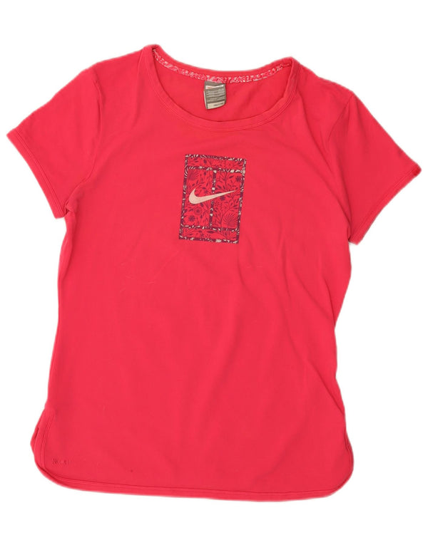 T-shirt damski NIKE Fit Dry Graphic Top UK 14/16, duży, różowy nylon