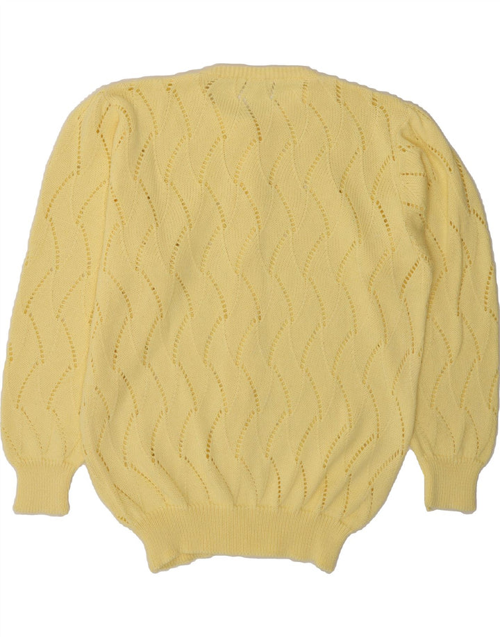 VINTAGE Womens Cardigan Sweater IT 42 Medium Yellow Acrylic Vintage Vintage and Second-Hand Vintage from Messina Hembry 