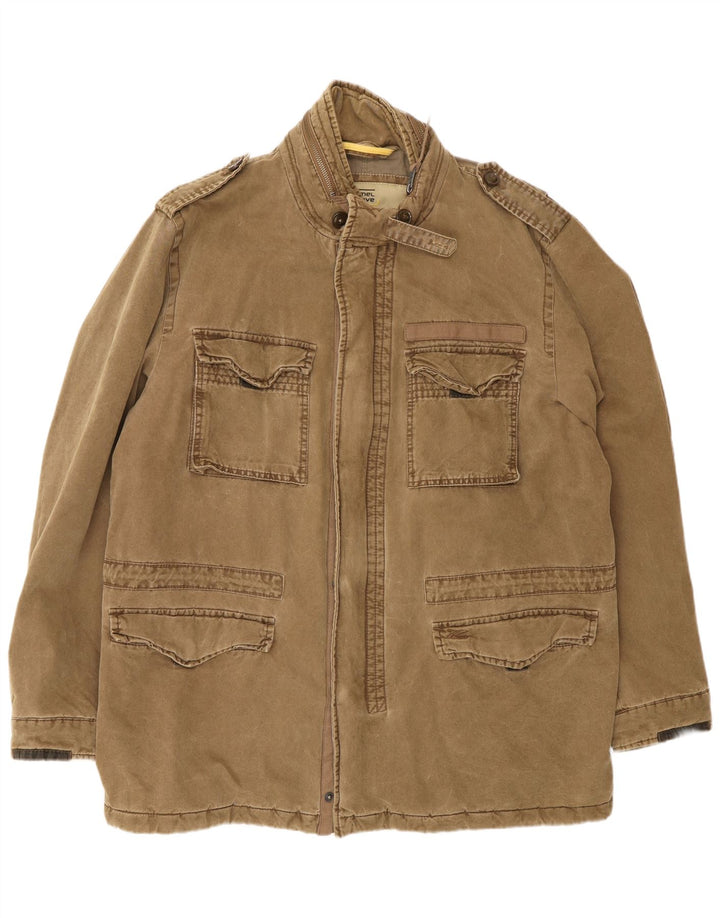 Męska kurtka wojskowa Camel Active IT 56 3XL brązowa bawełniana