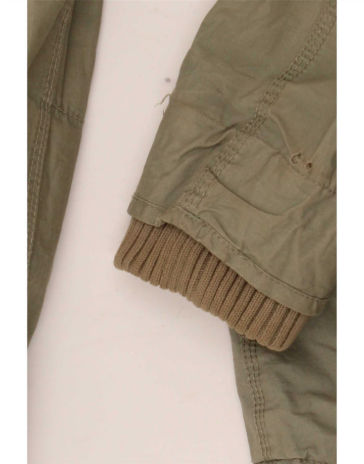 Damska kurtka parka z kapturem Superdry UK 12, średnia bawełna khaki