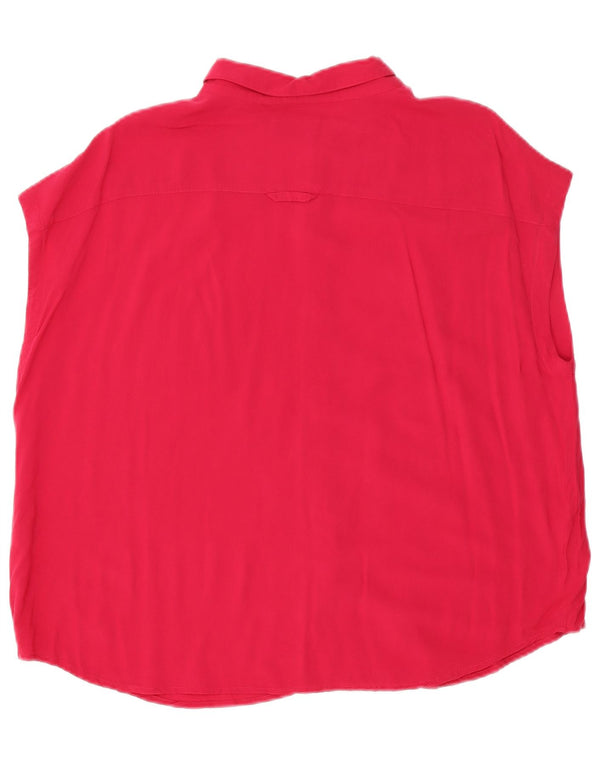 Damska koszula oversize bez rękawów Benetton UK 16, duża, różowa wiskoza