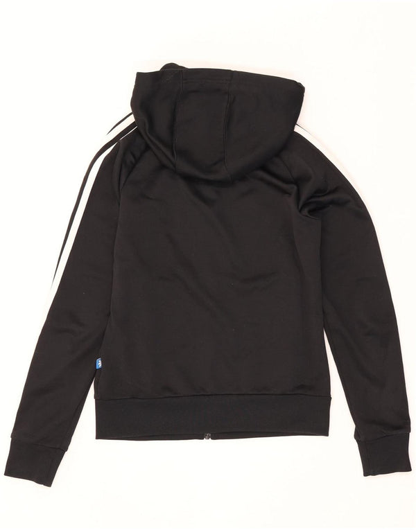 Damska bluza z kapturem i zamkiem błyskawicznym Adidas UK 8 Mały czarny poliester