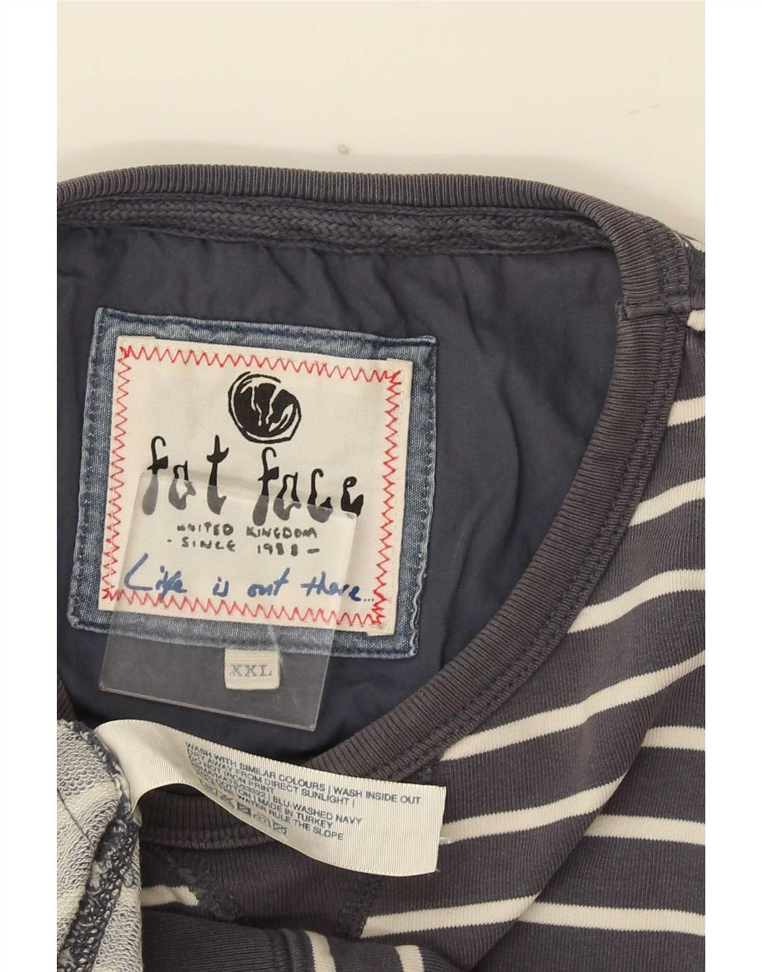 Męski sweter Fat Face 2XL Szary, bawełniany w paski
